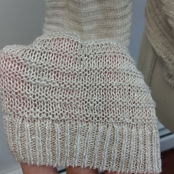 Tahari 100% Linen Cream Knit Top - Picture 5 of 10